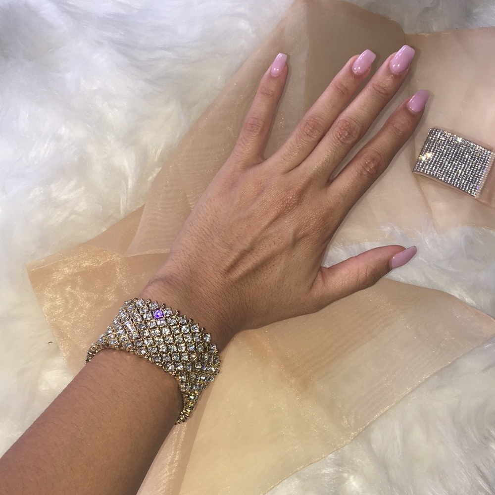 Silver Jewel Cuff Bracelet